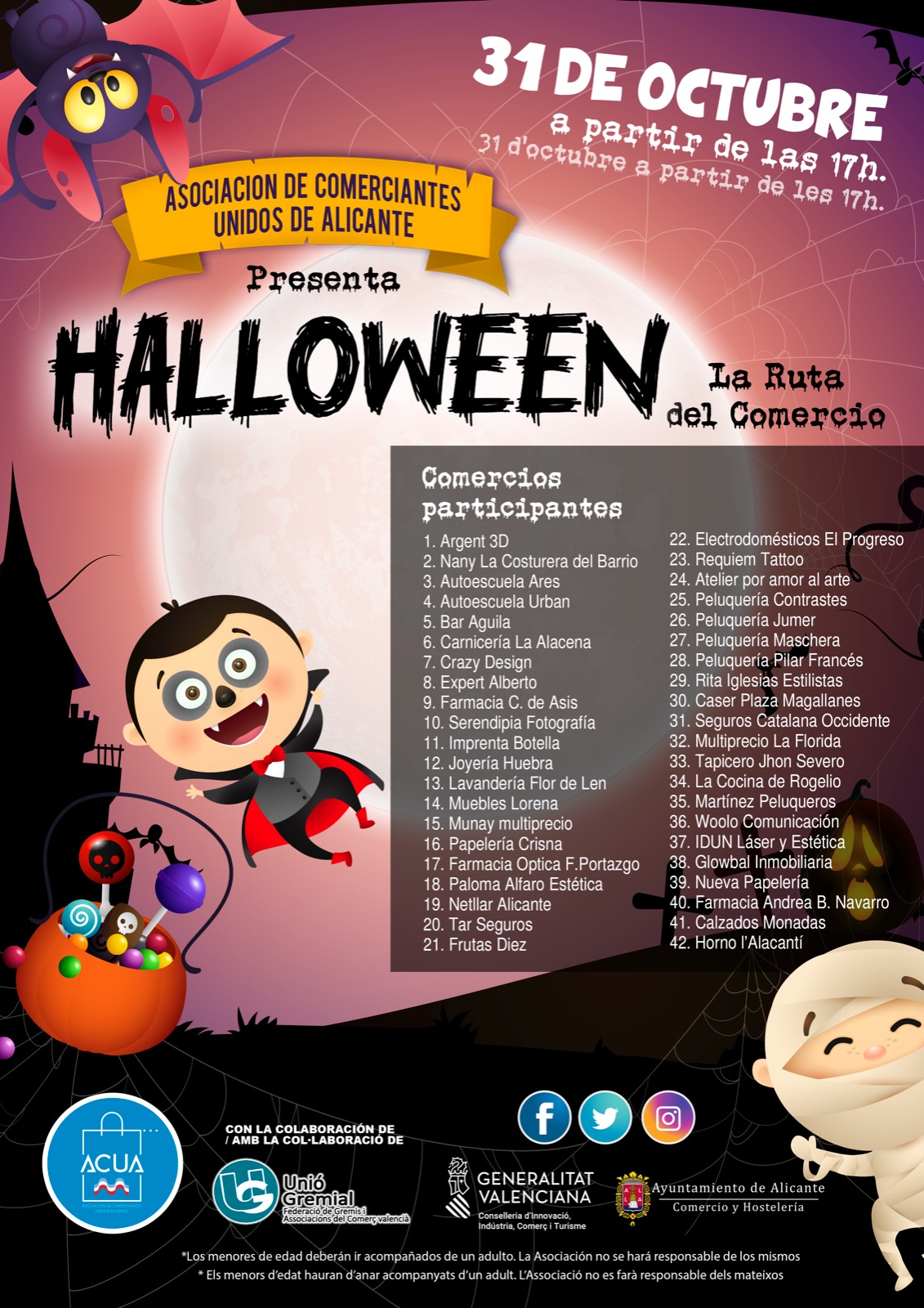 Fiesta Infantil de Halloween 2023 Ayuntamiento de Alicante