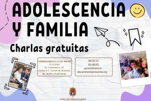 CICLO DE CHARLAS FAMILIA Y ADOLESCENCIA. CC PLAYAS. Enero'25