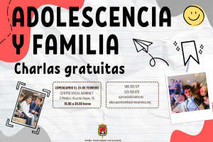 CICLO DE CHARLAS FAMILIA Y ADOLESCENCIA. CSC GARBINET. FEBRERO'25