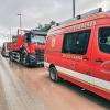 Furgón de la unidad canina y camión grúa de bomberos Alicante