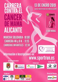 Cartel de la carrera contra el cáncer de mama