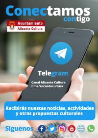 Cartel alusivo al nuevo servicio de mensajería Telegram 