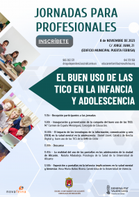 Jornada para Profesionales "EL BUEN USO DE LAS TICO EN LA INFANCIA Y ADOLESCENCIA"