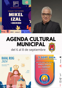 Agenda Municipal de Cultura y Ocio del 6 al 8 de septiembre