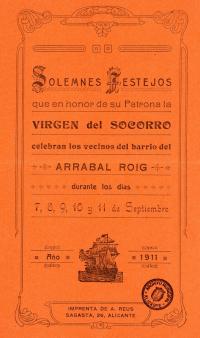 Programa de fiestas del Raval Roig 1911