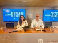 Manuel Villar y Ana Poquet en la rueda de prensa de la Junta de Gobierno