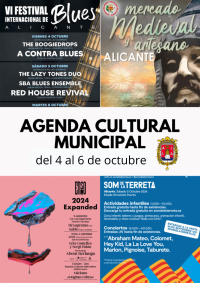 Agenda Cultural del 4 al 6 de octubre de 2024