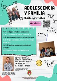 CICLO DE CHARLAS FAMILIA Y ADOLESCENCIA. CS3. NOVIEMBRE