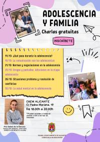 CICLO DE CHARLAS FAMILIA Y ADOLESCENCIA. CREM. Octubre