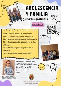 CICLO DE CHARLAS FAMILIA Y ADOLESCENCIA. CC PLAYAS. ENERO