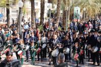 Imagen del acto con 500 tambores anuncian la Semana Santa de Alicante