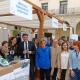 El alcalde Luis Barcala y las concejalas Mari Carmen de España y Begoña León, en el stand del Hércules Paralímpico